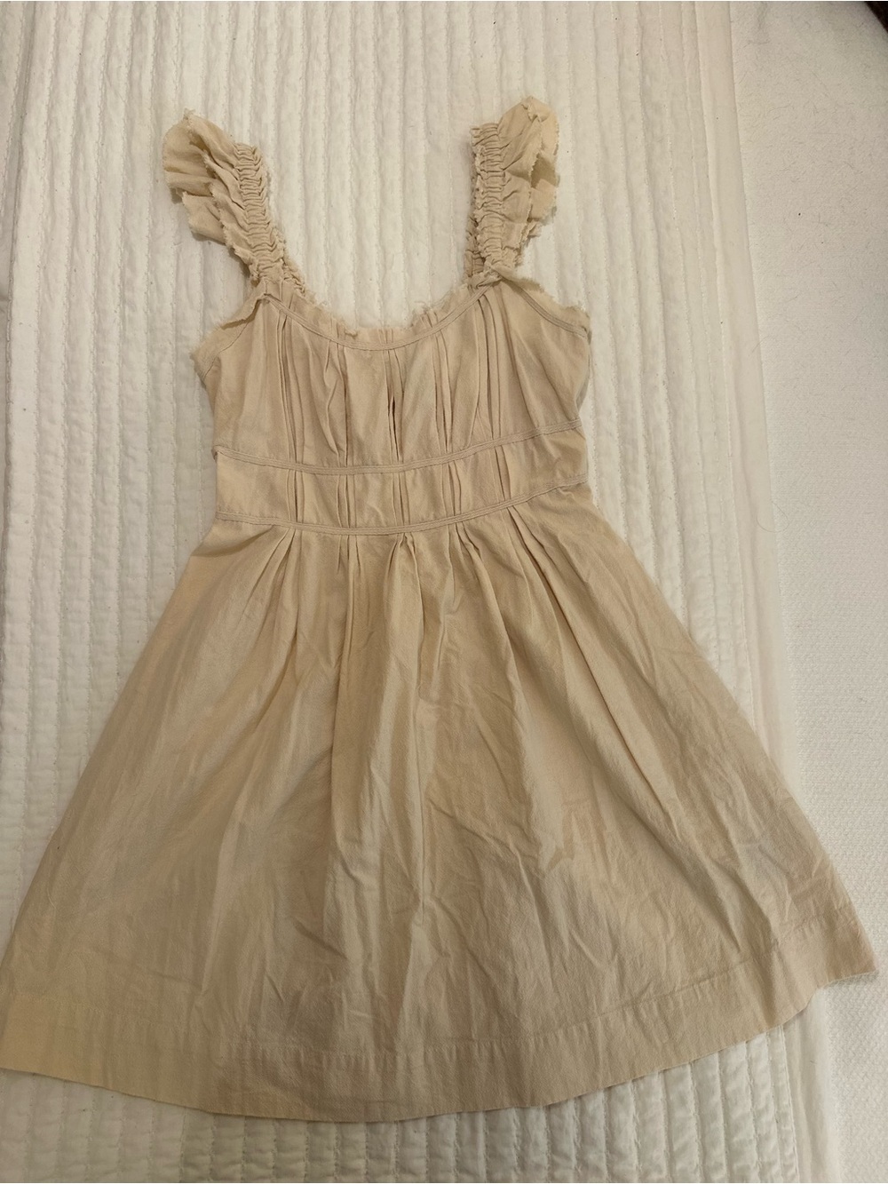Steve Madden Beige Ruffled Strap Sundress